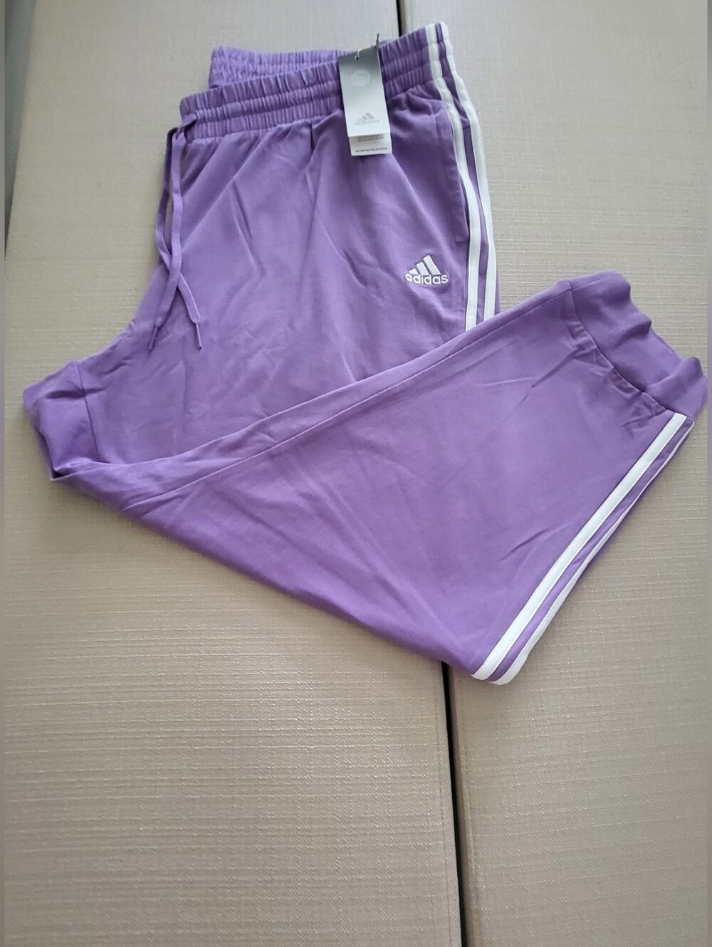 adidas Lavender Joggers with White Stripes Size 3x B-213